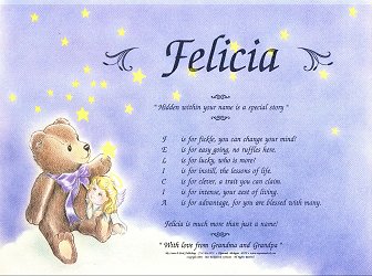 Sample of a Personalized First Name Poem Print