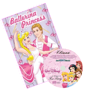 Personalized Ballerina Princess Book and Disney Princess CD Set